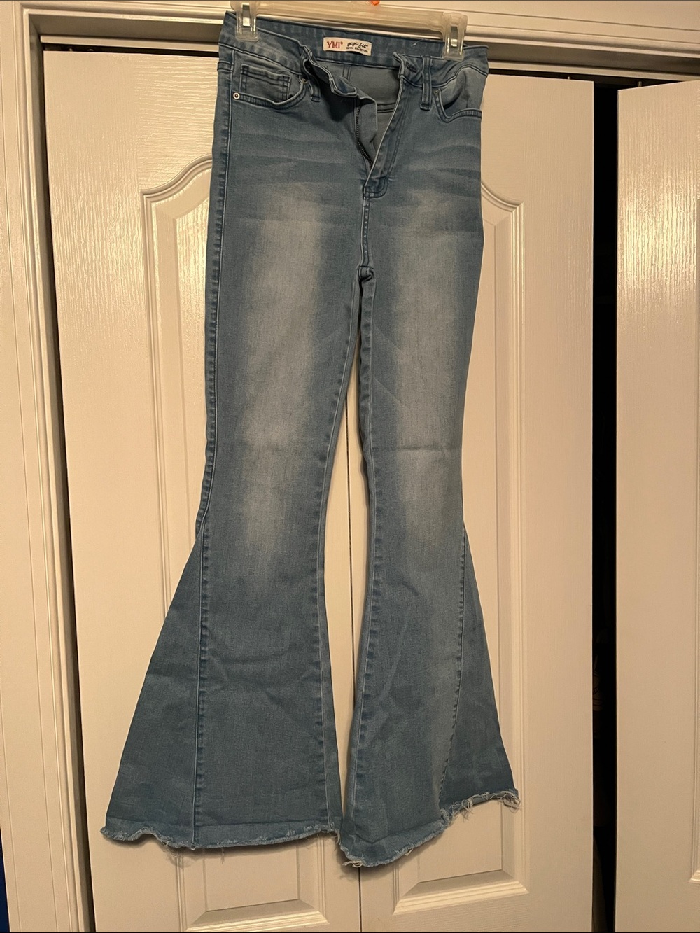 Light Wash Flare Jeans - Women's High-Rise Stretch Denim